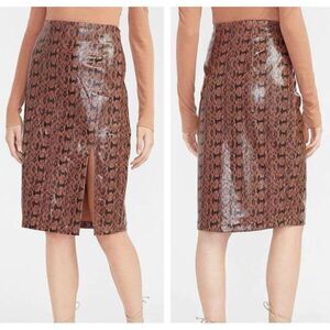 EXPRESS High Waisted Faux Leather Snakeskin Pencil Skirt Size 10